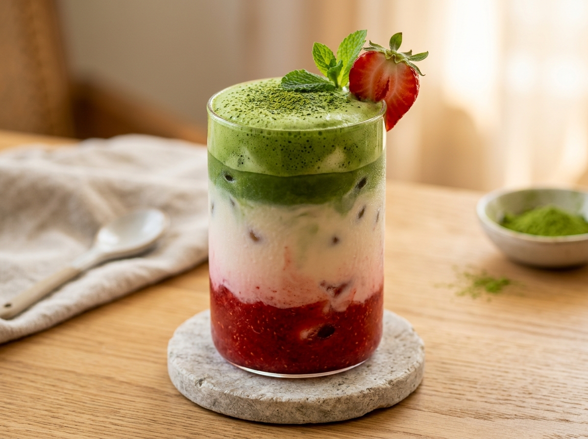 Strawberry Cloud Matcha Latte